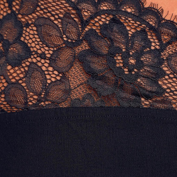 NWT Intimately Free People Premonitions Black Lace Asymmetric Bodycon Slip Dress - Picture 8 of 16